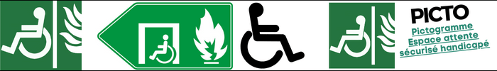 Pictogramme Espace attente sécurisé handicapé