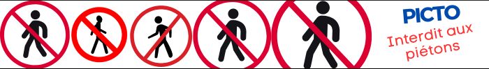 Pictogramme Interdit aux piétons