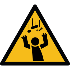 pictogramme chute d’objets dans la zone spécifiée