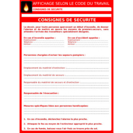 Affichage consigne de sécurité incendie : obligations de l'employeur