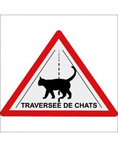  Pictogramme Attention traversée de chats