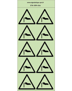 Autocollants photoluminescents Vents forts 10Ph