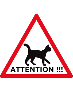 Panneau attention aux chats