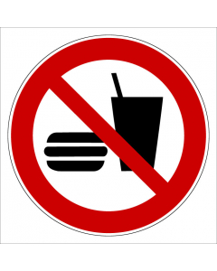 Plaque de porte carrée Interdiction de manger