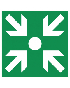 Panneau vert point de rassemblement - Carré vert 