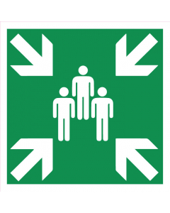 Panneau de point de rassemblement - Carré vert 3 utilisateurs au centre