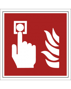 Plaque de porte carrée En cas d'incendie, déclenchez l'alarme