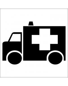 Plaque de porte carrée Service ambulances
