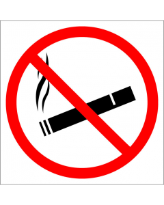Plaque de porte carrée Zone interdite aux fumeurs