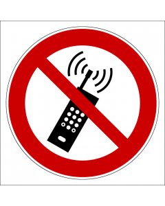 Plaque de porte carrée Interdiction d'activer son téléphone