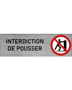 Plaque de porte Interdiction de pousser