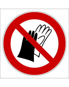 Plaque de porte carrée Interdiction de porter des gants