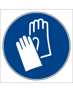 Plaque de porte carrée Port de gants obligatoire