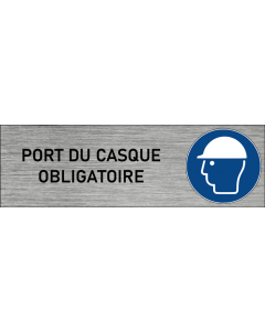 Plaque de porte Port du casque obligatoire
