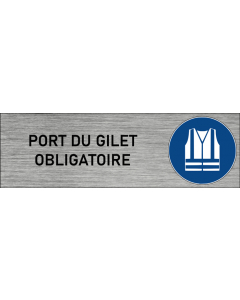 Plaque de porte Port du gilet obligatoire
