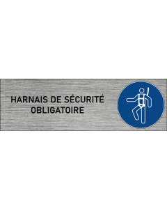 Plaque de porte Harnais de sécurité obligatoire
