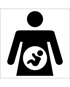 Plaque de porte carrée Réservé aux femmes enceintes