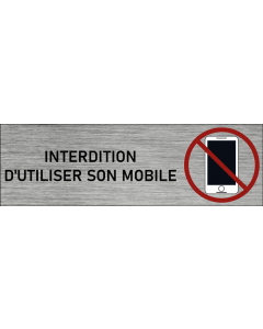 Plaque de porte Interdition d'utiliser son mobile