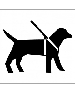 Plaque de porte carrée Accès autorisé aux chiens en laisse