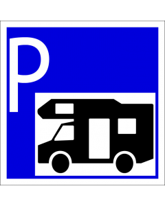 Plaque de porte carrée Parking camping-cars