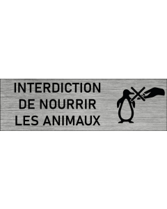 Plaque de porte Interdiction de nourrir les animaux
