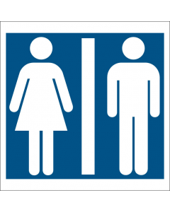Plaque de porte carrée Toilettes