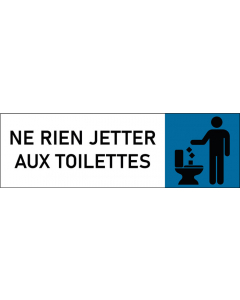 Plaque de porte classique Ne rien jetter aux toilettes