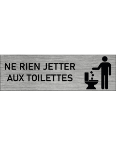 Plaque de porte Ne rien jeter aux toilettes
