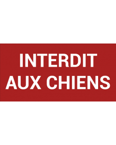 Pictogramme INTERDIT AUX CHIENS