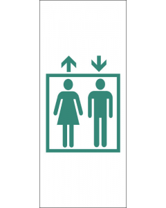 Sticker 0e9594 ascenseur-homme-femme double flèche blanc  6