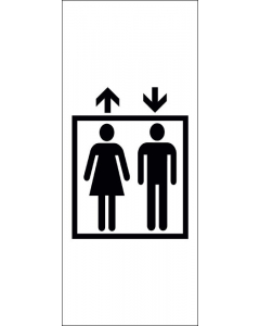 Sticker black ascenseur-homme-femme double flèche blanc  6

