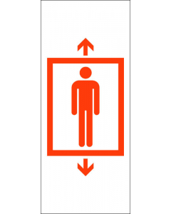STICKER ascenseur-solo orange