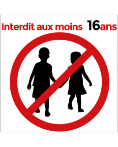 Pictogramme interdit aux moins 16 ans
