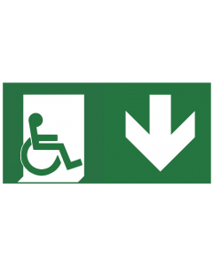 Pictogramme sortie de secours Handicapé bas
