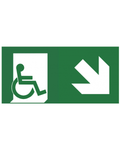 Pictogramme sortie de secours Handicapé bas droit
