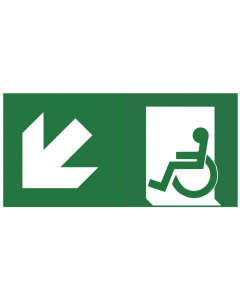 Pictogramme sortie de secours Handicapé bas gauche