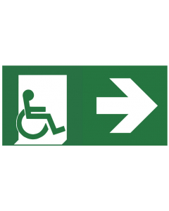 Pictogramme sortie de secours Handicapé droite