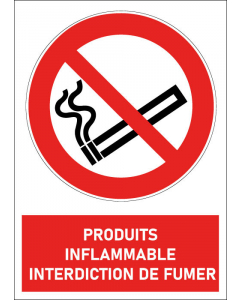 Pictogramme Produits inflammables interdiction de fumer