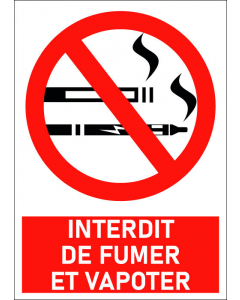 Pictogramme Interdit de fumer et vapoter
