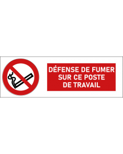 Pictogramme Défense de fumer sur ce poste de travail