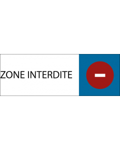 Plaque de porte classique Zone interdite