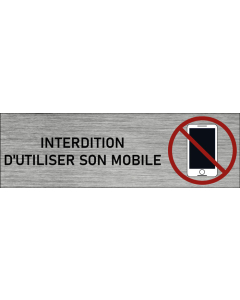 Plaque de porte Interdiction d'utiliser son mobile