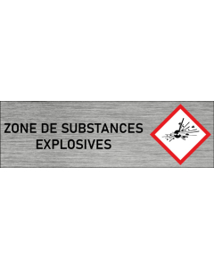 Plaque de porte Zone de substances explosives