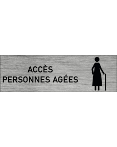 Plaque de porte Accès personnes âgées