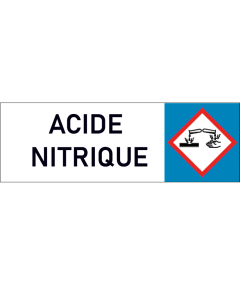 "Plaque de Sécurité Acide nitrique – Signalétique de Danger Corrosif avec Symbole Clair et Préventif"