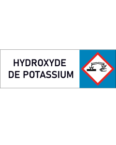 "Plaque de Sécurité Hydroxyde de potassium – Signalétique de Danger Corrosif avec Symbole Clair et Préventif"