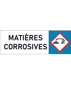 "Plaque de Sécurité Matières corrosives – Signalétique de Danger Corrosif avec Symbole Clair et Préventif"