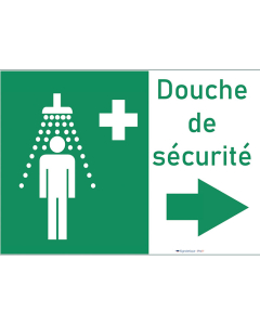"Pictogramme Douche de Sécurité Directionnelle ➡️ – Signalétique d'Urgence Conforme et Visuelle"