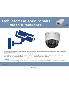 "Panneau Affichage Établissement Sous Vidéo Surveillance – Sécurité Conforme CNIL avec Droits d'Accès"