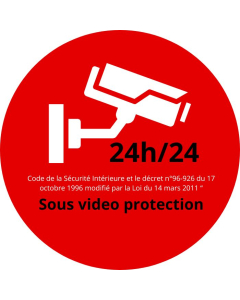 "Panneau Légalisé 'Etablissement Sous Vidéo Surveillance 24h/24' - Sécurité Renforcée et Dissuasion Maximale"
